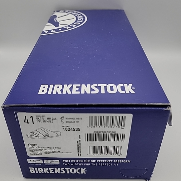 Birkenstock Kyoto Sandal in Antique White Suede Unisex Size 41 - Picture 2 of 13